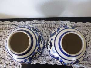 Delfts blauw gekleurde potten met deksel