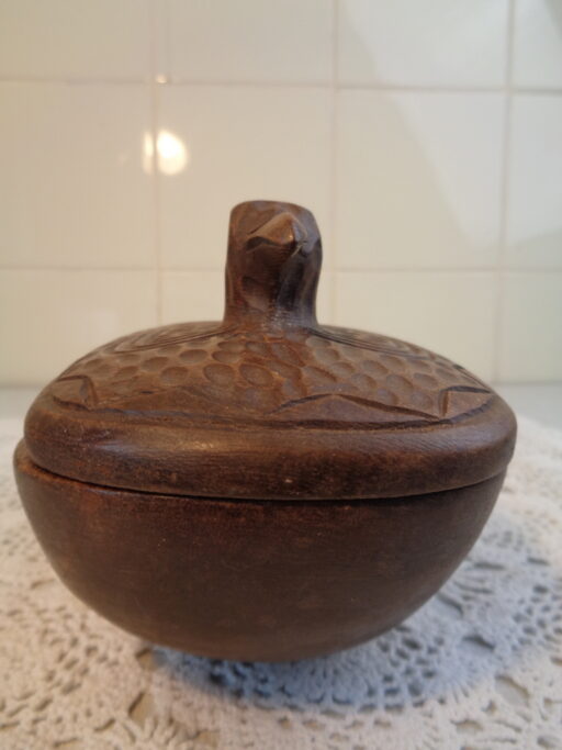 Houten schaal vogel