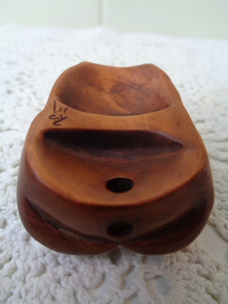 Boxwood Netsuke masker, (Ishi Kawa)