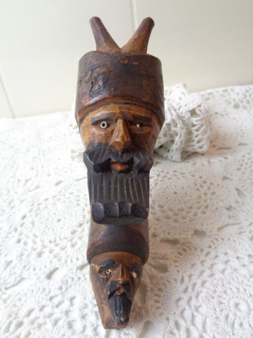 Houten pijp met 2 hoofden