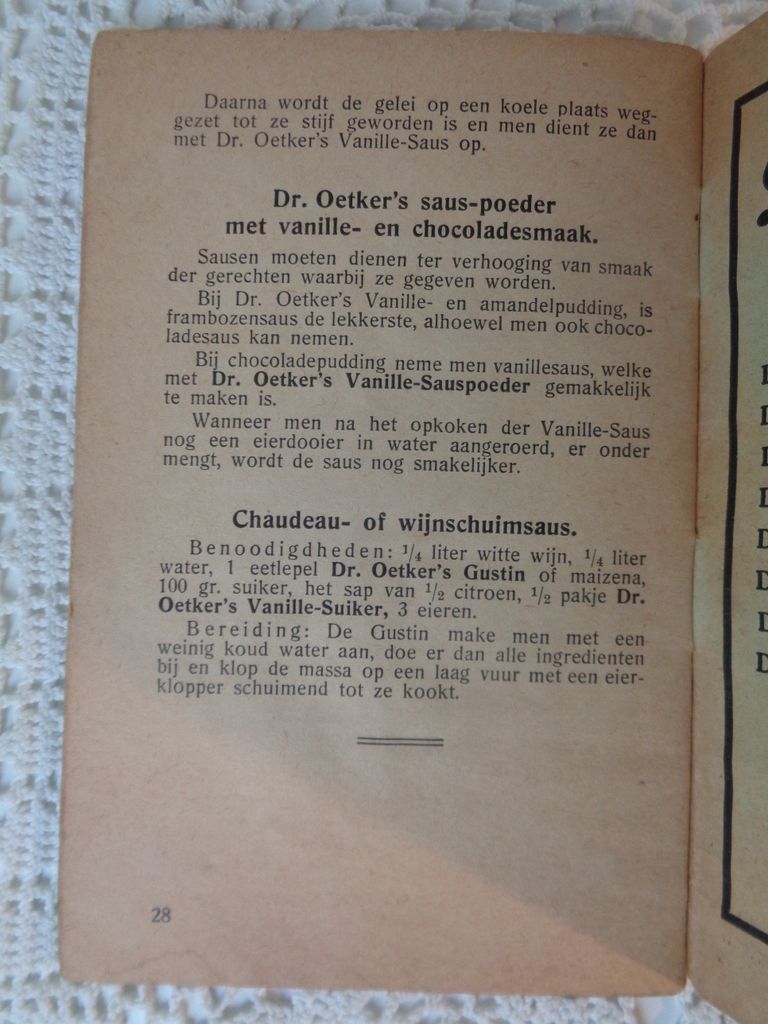 Receptenboek B Dr. Oetker`s recepten voor de huisvrouw Ca. 1930