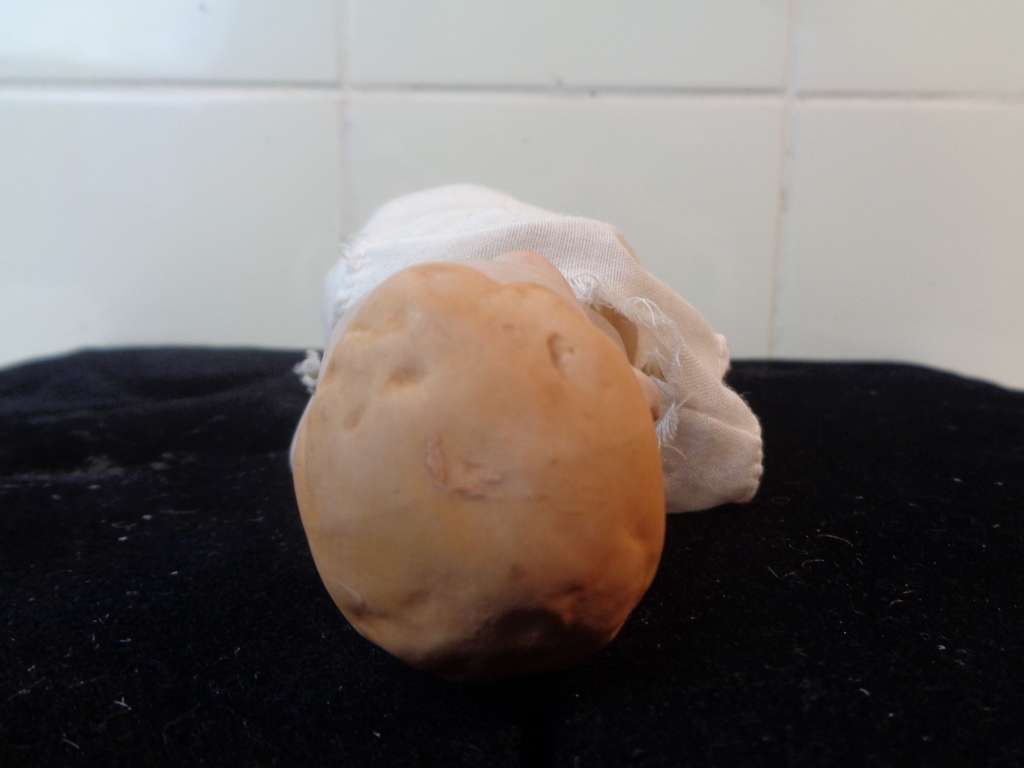Antiek babypopje geheel van porselein