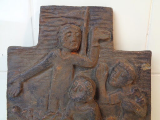 Markant Bronzen Reliëf met Bijbels tafereel circa 1930