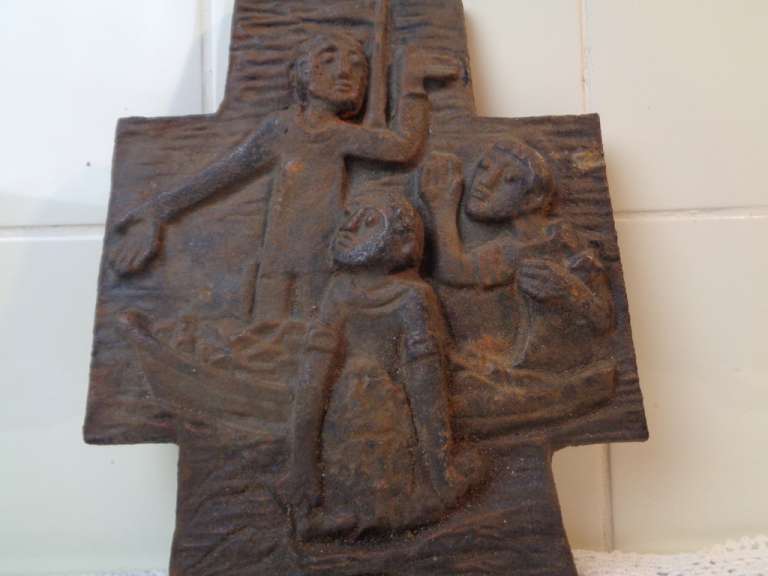 Markant Bronzen Reliëf met Bijbels tafereel circa 1930