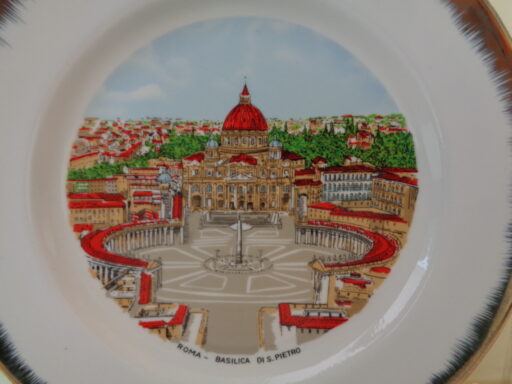Porseleinen wandbord Roma Basilica di S. Pietro