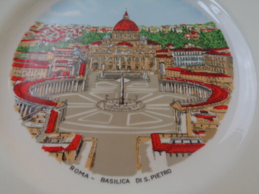 Porseleinen wandbord Roma Basilica di S. Pietro