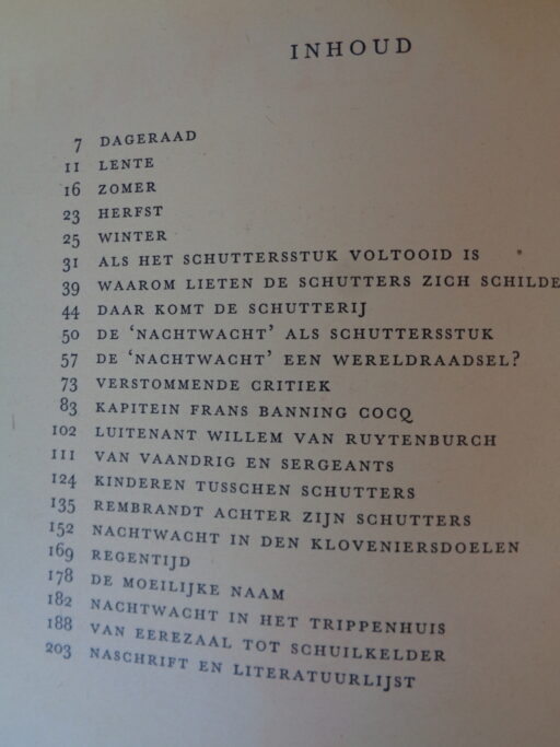 De Nachtwacht De historie van een meesterwerk door D. Wijnbeek 1944 1e druk