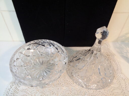 Prachtige kristallen schaal en bonbonschaal
