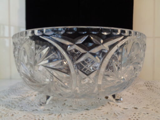 Prachtige kristallen schaal en bonbonschaal