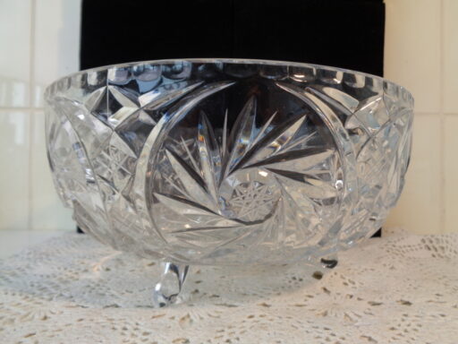 Prachtige kristallen schaal en bonbonschaal