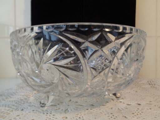 Prachtige kristallen schaal en bonbonschaal