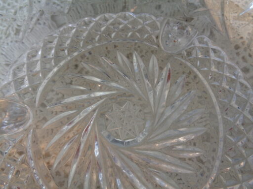 Prachtige kristallen schaal en bonbonschaal