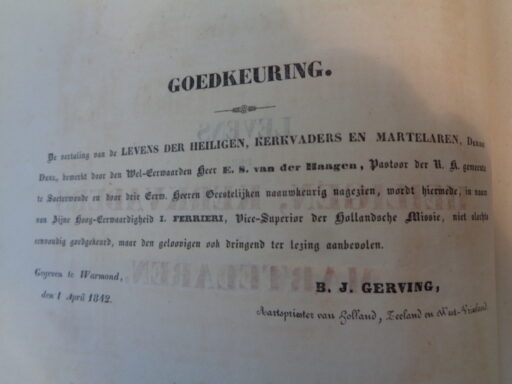 Levens der Heiligen, kerkvaders en martelaren Deel twee en drie Periode 1838 / 1842