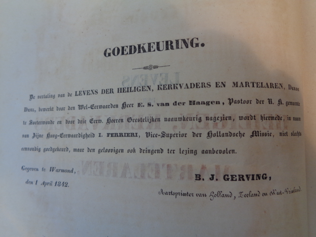 Levens der Heiligen, kerkvaders en martelaren Deel twee en drie Periode 1838 / 1842