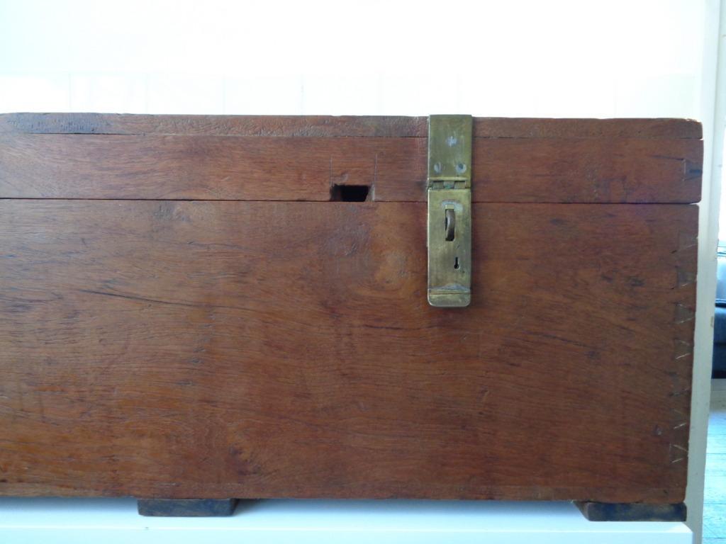 Antieke houten scheepskist - Afbeelding 7