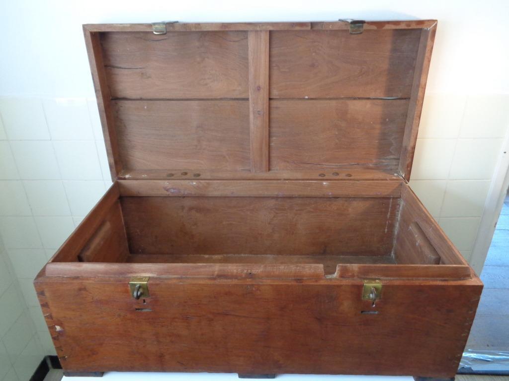 Antieke houten scheepskist - Afbeelding 9