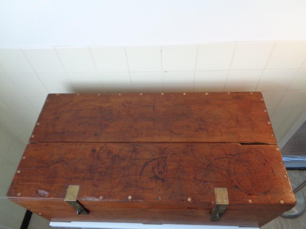 Antieke houten scheepskist - Afbeelding 2