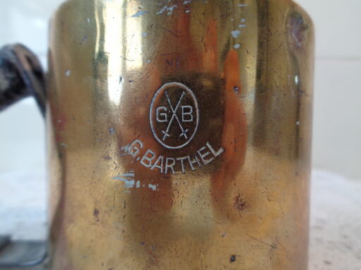 Antieke koperen of messing Barthel gasbrander