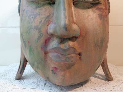Prachtig houten masker Boeddha
