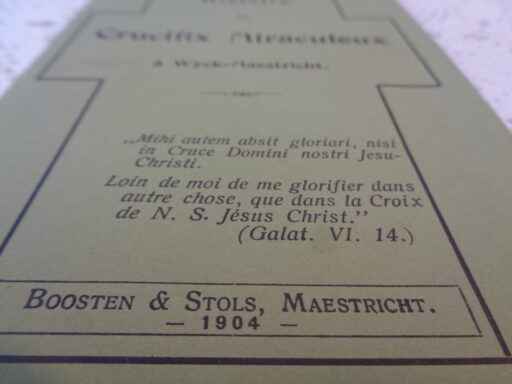 Histoire du Cricific Miraculeux Wijck-Maestricht uit 1904