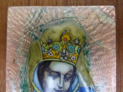 Prachtig Maria icoon op koper