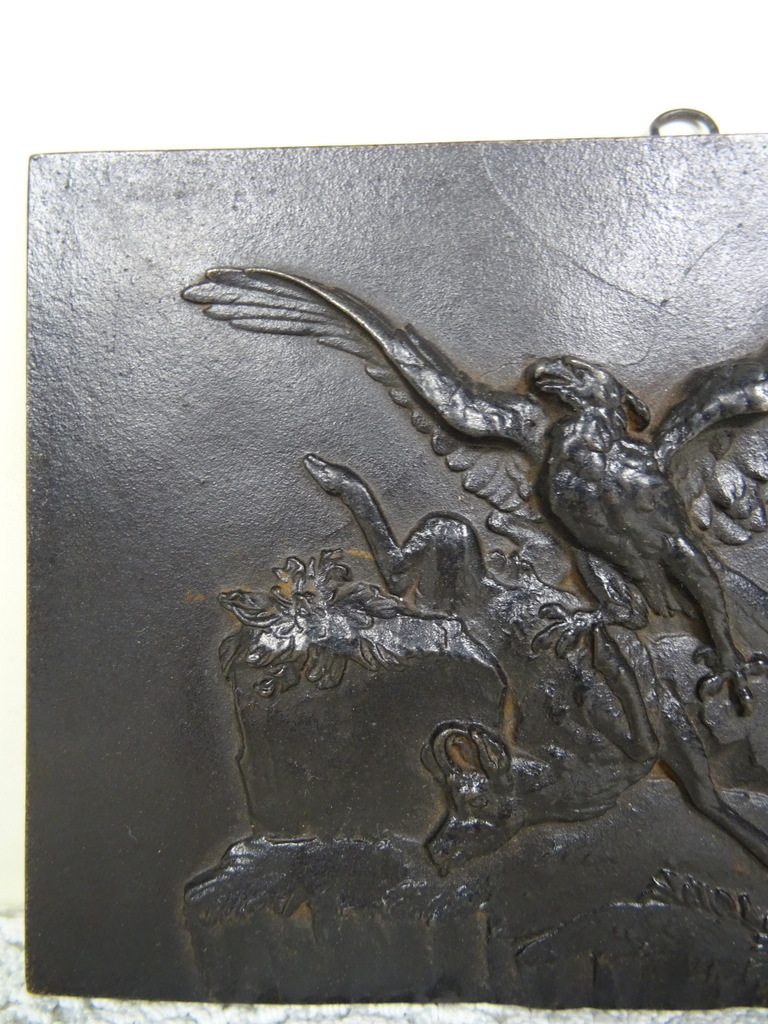 Antieke metalen spotprent Italië Duitsland