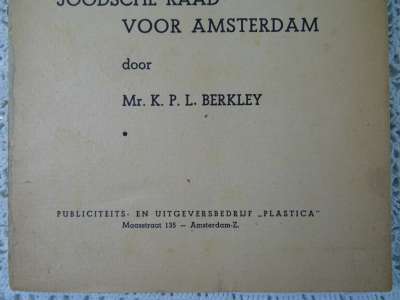 Joodsche raad voor Amsterdam door Mr. K. P. L. Berkley