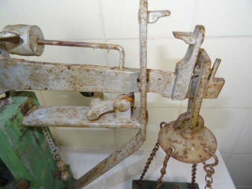 Antieke houten bascule weegschaal