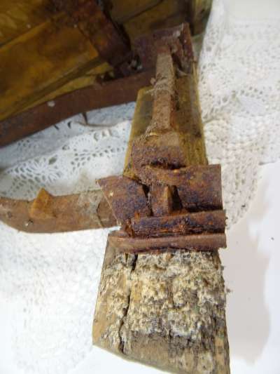 Antieke houten bascule weegschaal