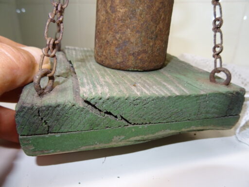 Antieke houten bascule weegschaal