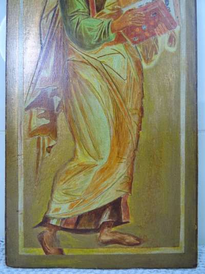 Groot houten icoon met Heilige Mattheus