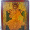 Houten icoon Christus op troon