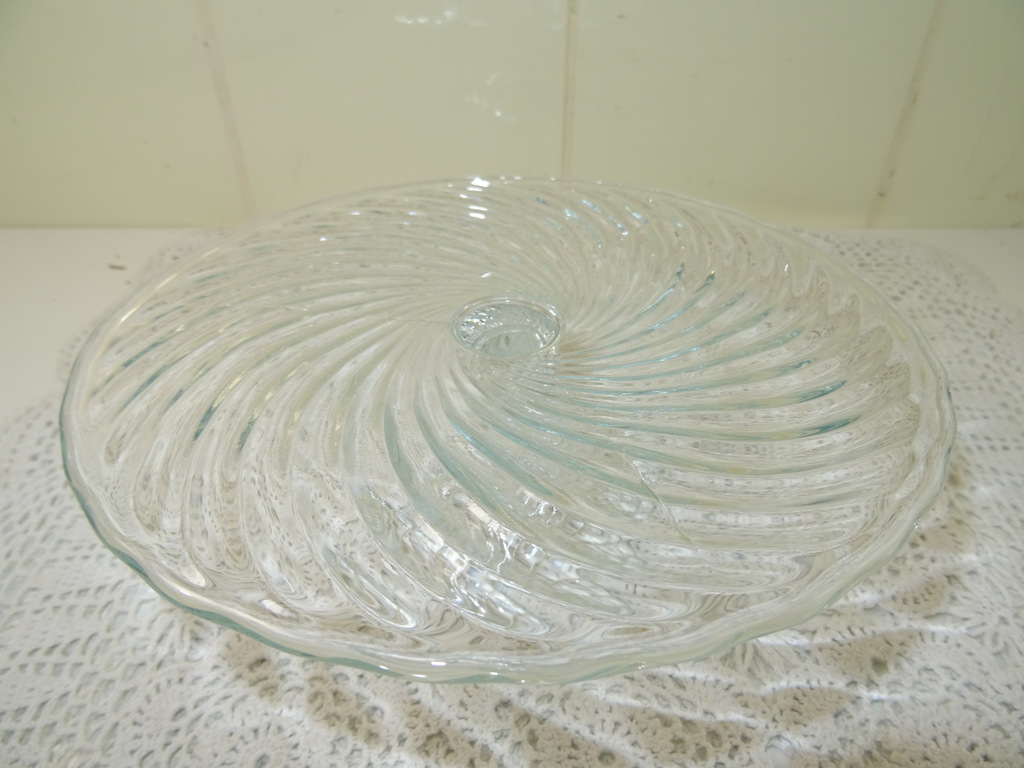 Vintage glazen plateau voor gebak - Afbeelding 2