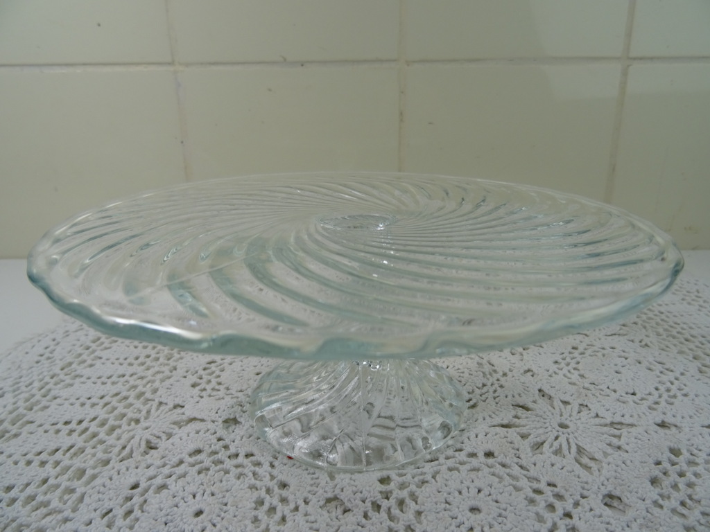 Vintage glazen plateau voor gebak - Afbeelding 4