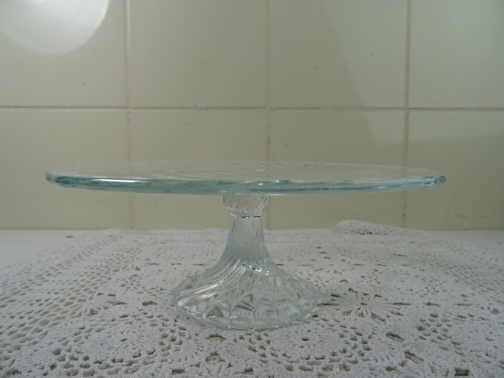 Vintage glazen plateau voor gebak - Afbeelding 5
