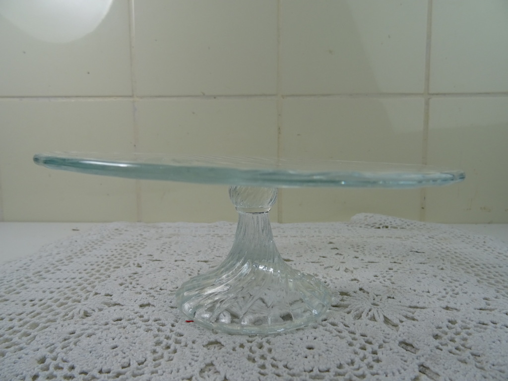Vintage glazen plateau voor gebak - Afbeelding 6