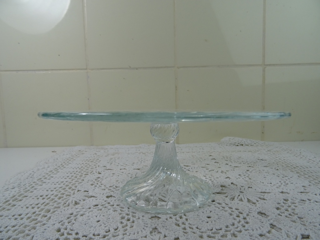 Vintage glazen plateau voor gebak - Afbeelding 7