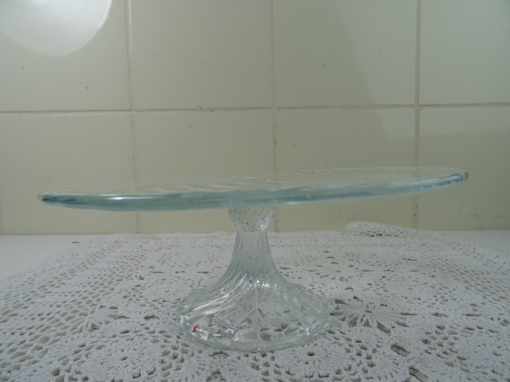 Vintage glazen plateau voor gebak - Afbeelding 8