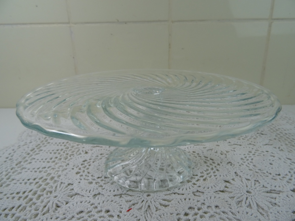 Vintage glazen plateau voor gebak - Afbeelding 11