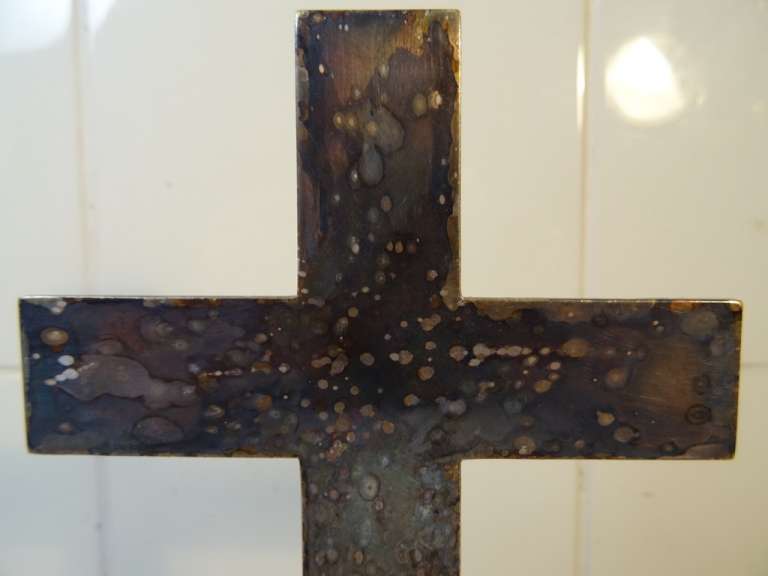 Antiek kruisbeeld kelk verzilverd