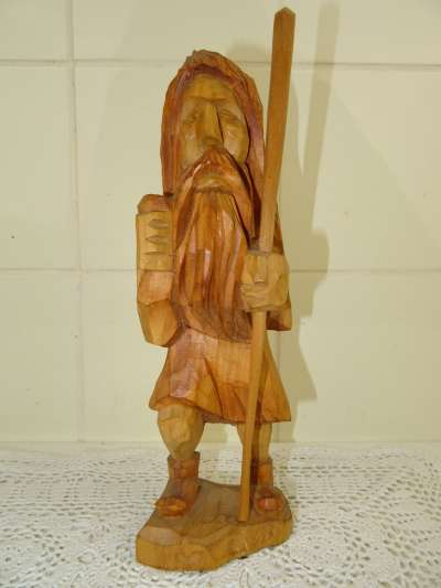 Antiek houten beeld Heilige man