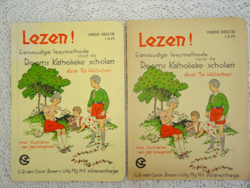 Twee antieke schoolboekjes Lezen!