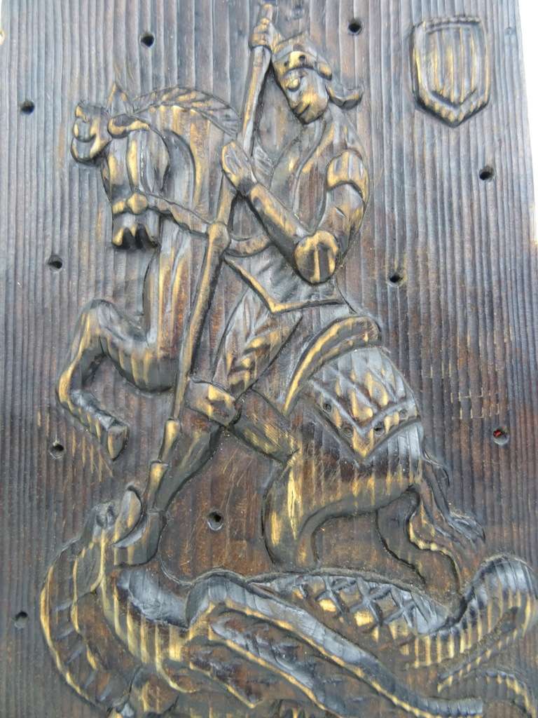 Antiek houtsnijwerk Sint Joris
