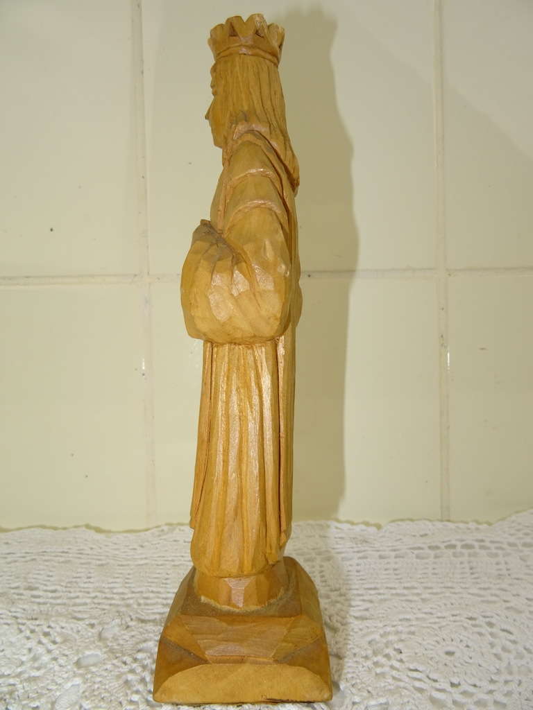 Antiek houten Mariabeeldje uit Polen
