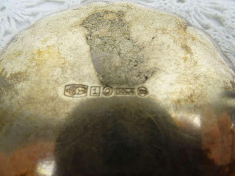 Antieke zilveren of verzilverde asbak Lage Zwaluwe