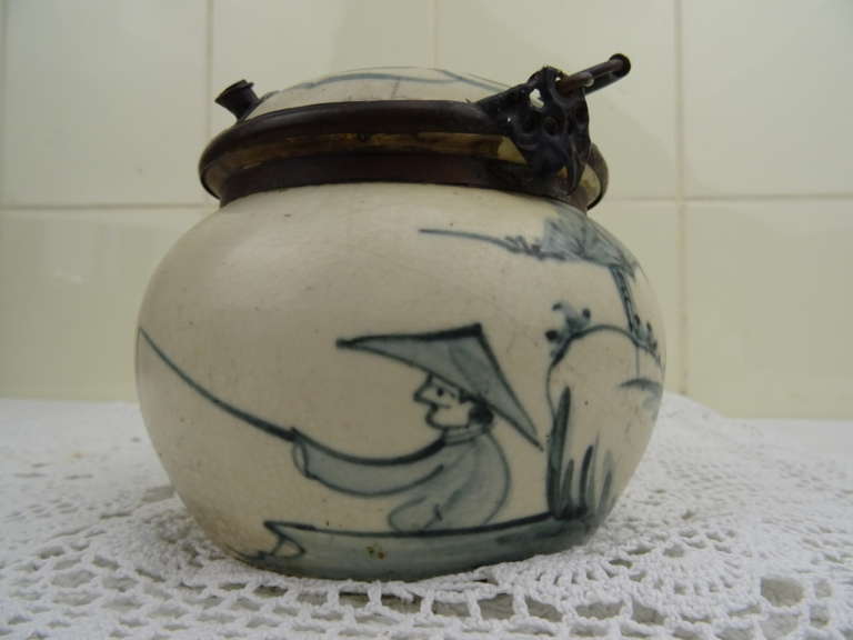 Antieke aardewerk opium pot