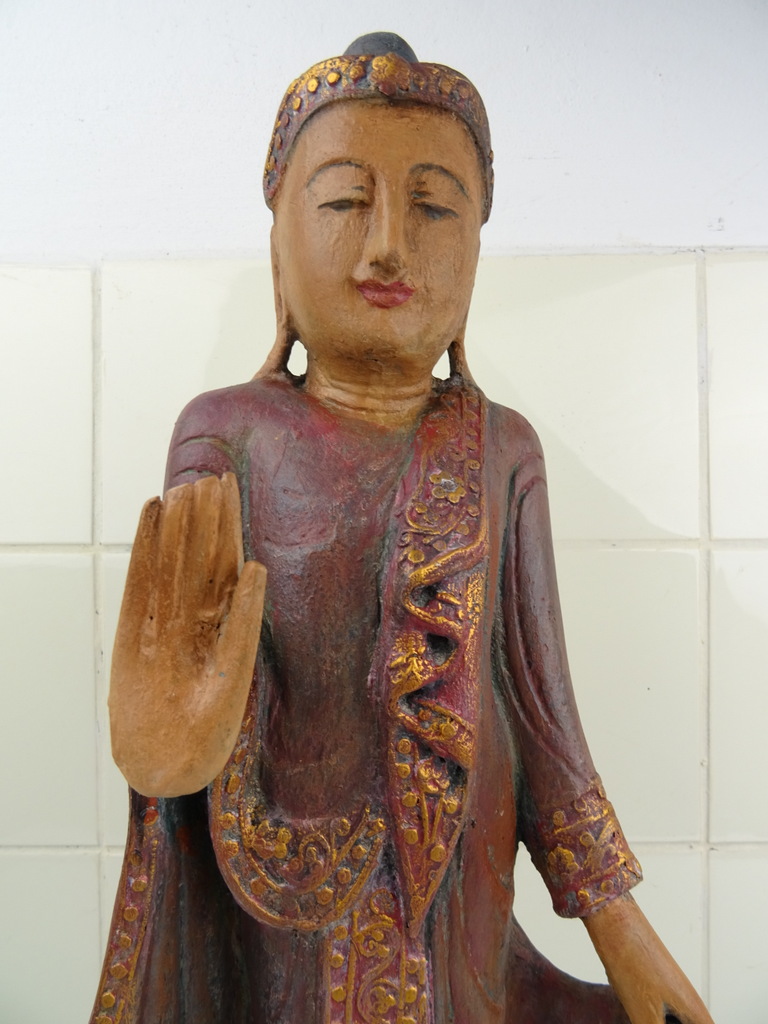 graan Periodiek Blind vertrouwen Groot houten Boeddha beeld - Curiosa en Kunst.nl