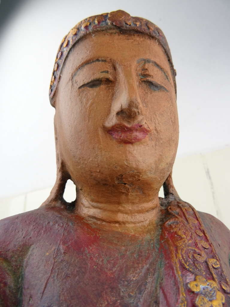 Groot houten Boeddha beeld
