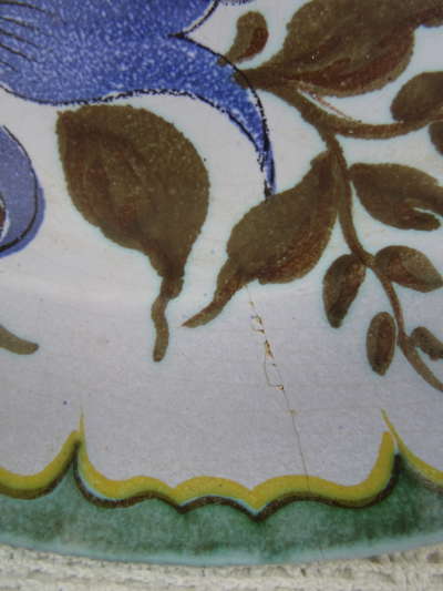 Groot antiek wandbord Flora Gouda