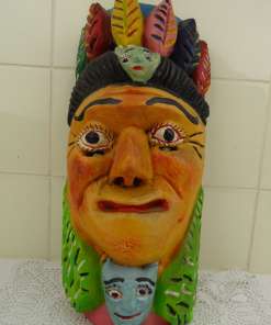 Antiek houten masker Peru